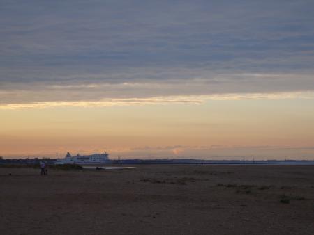 le f�rry arriv� au port